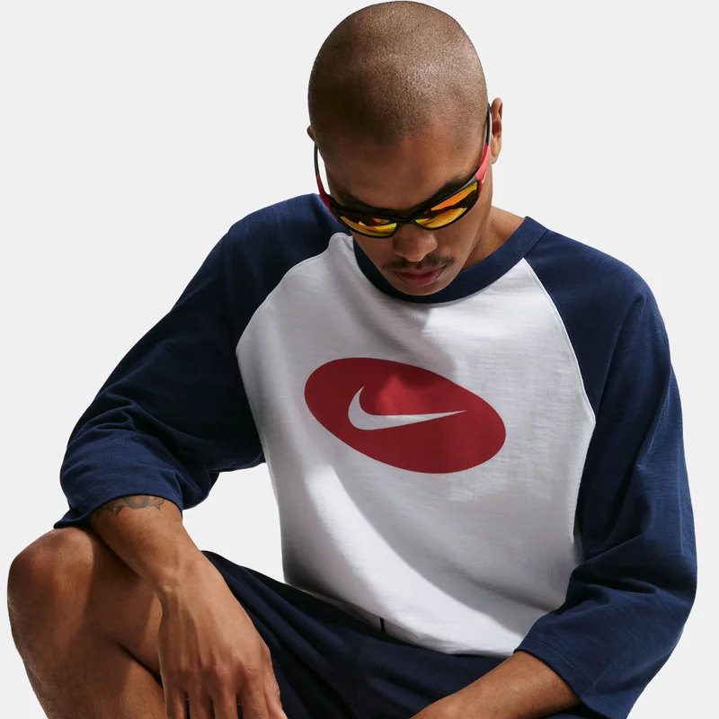 Nike Blue Men's Club 3/4-Sleeve Raglan Top for Men | Best Price UAE