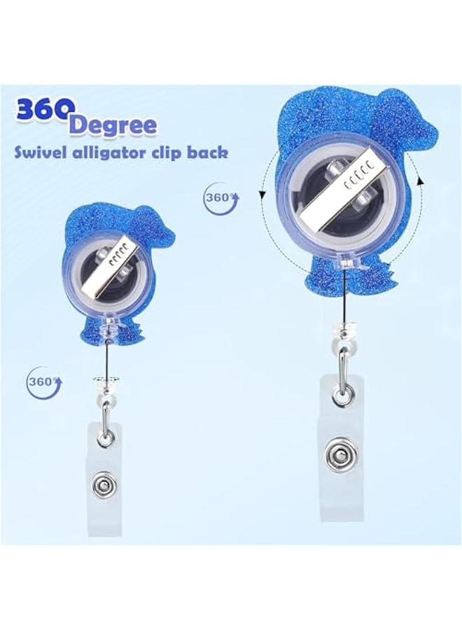 Funny Badge Reel Holder Cute Retractable ID Card Clips Silly Goose Name Badge Tag Acrylic Holder Reels Work Accessories for School Hospital Assistant Nurses Teacher Office Workers Men Wen - Image 4