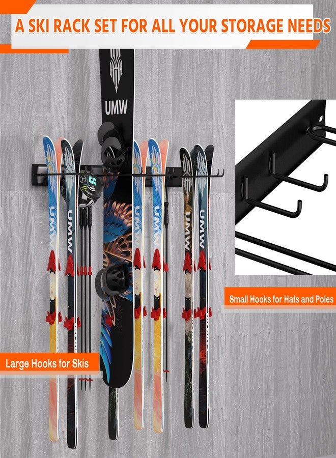 Ultrawall Wall Mount Ski Rack, Garage Ski Storage Rack, Ski Hangers For 8 Pairs of Skis - Image 5