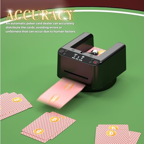 VQP Automatic Card Dealer, 360° Rotating Smart Card Dealer Machine with 4 Dealer Button, Spinning Card Dealing Machine for UNO, Blackjack, Texas Hold'em, Touch to Pause - Image 3