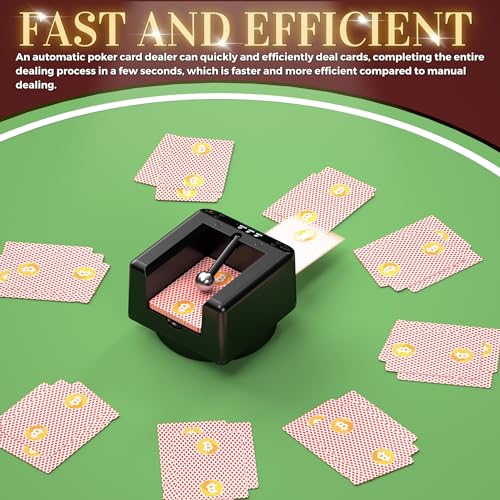 VQP Automatic Card Dealer, 360° Rotating Smart Card Dealer Machine with 4 Dealer Button, Spinning Card Dealing Machine for UNO, Blackjack, Texas Hold'em, Touch to Pause - Image 4