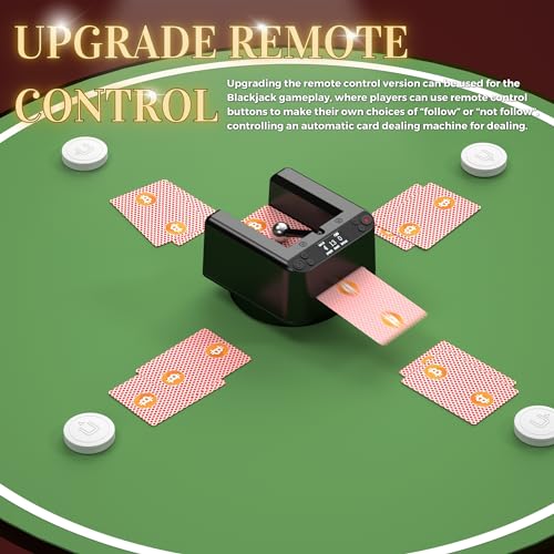 VQP Automatic Card Dealer, 360° Rotating Smart Card Dealer Machine with 4 Dealer Button, Spinning Card Dealing Machine for UNO, Blackjack, Texas Hold'em, Touch to Pause - Image 2