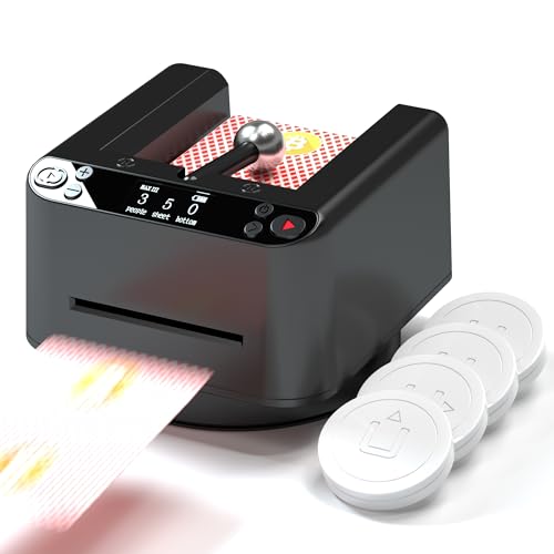 VQP Automatic Card Dealer, 360° Rotating Smart Card Dealer Machine with 4 Dealer Button, Spinning Card Dealing Machine for UNO, Blackjack, Texas Hold'em, Touch to Pause - Image 1