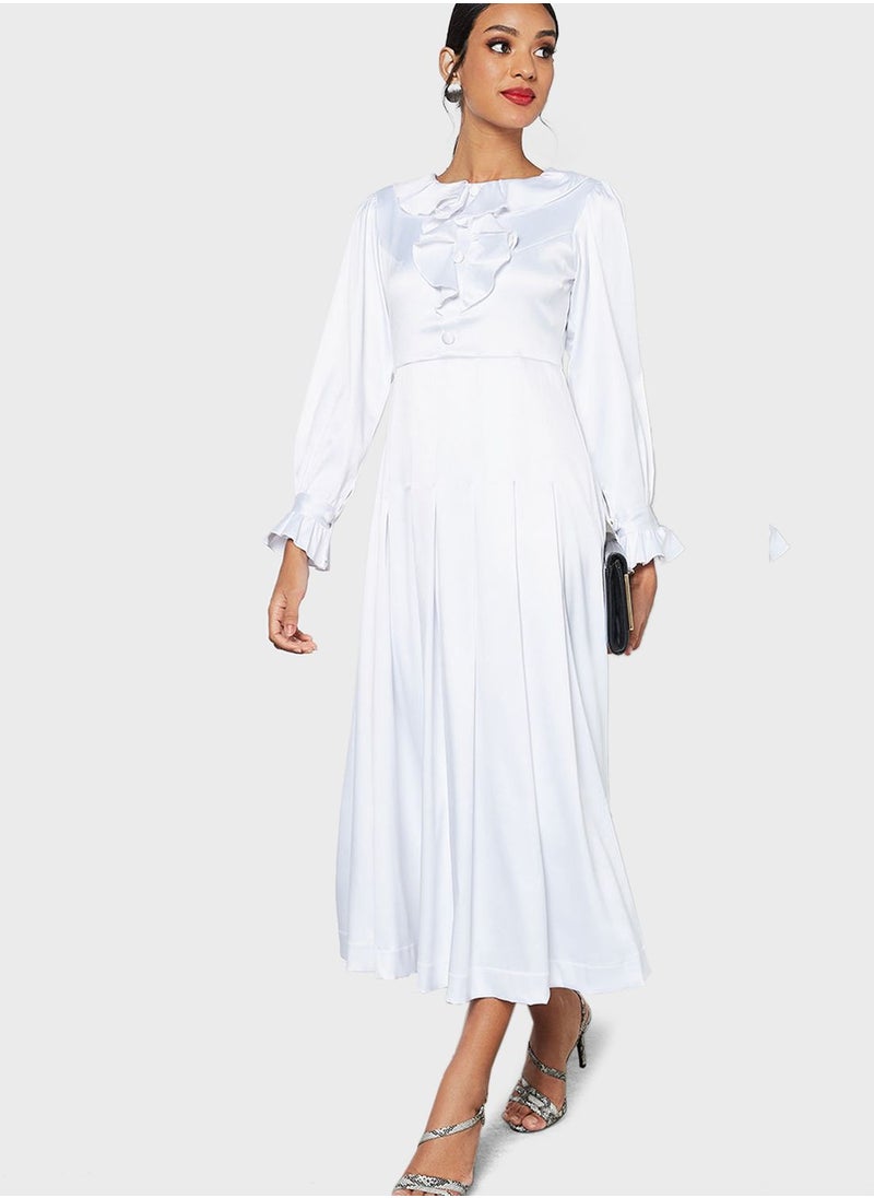 SIVVI for HANIYA - Round Neck Pleated Detail Dress - Image 1