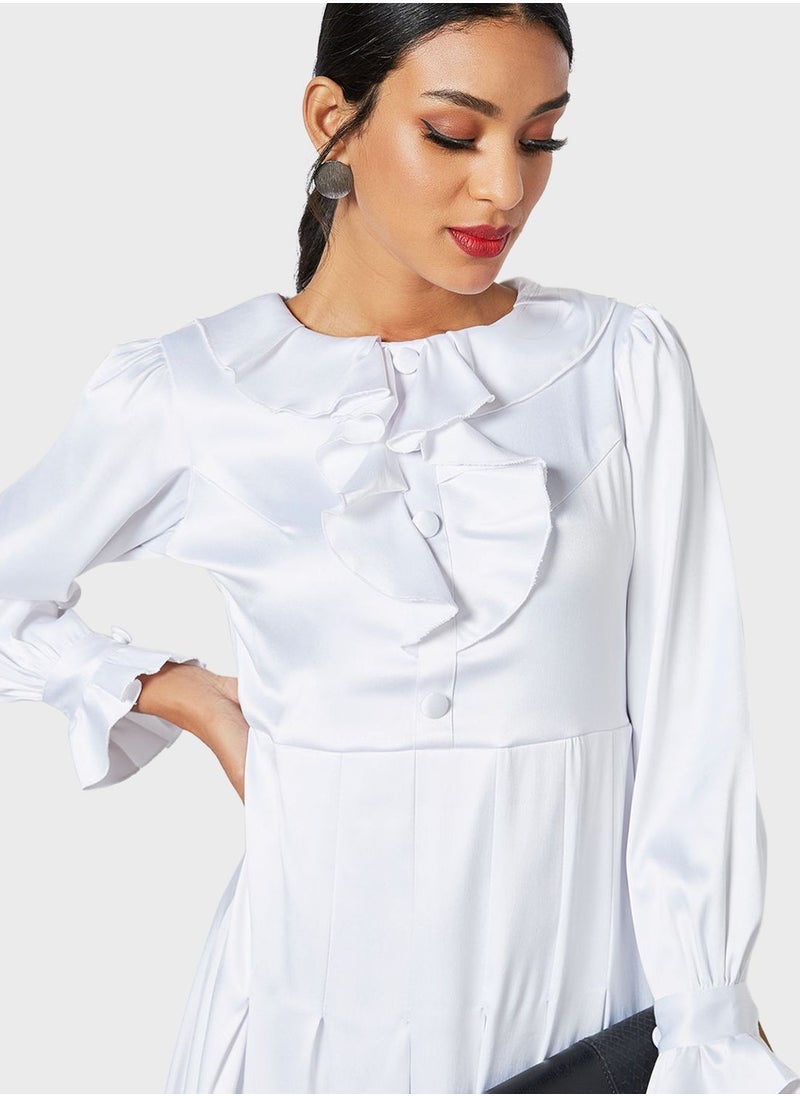 SIVVI for HANIYA - Round Neck Pleated Detail Dress - Image 1