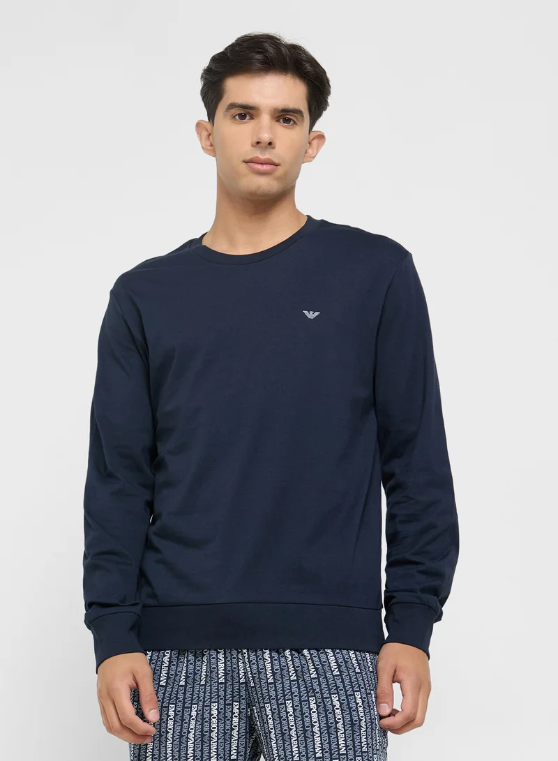 EMPORIO ARMANI Casual Crew Neck T-Shirt And Payjma Set