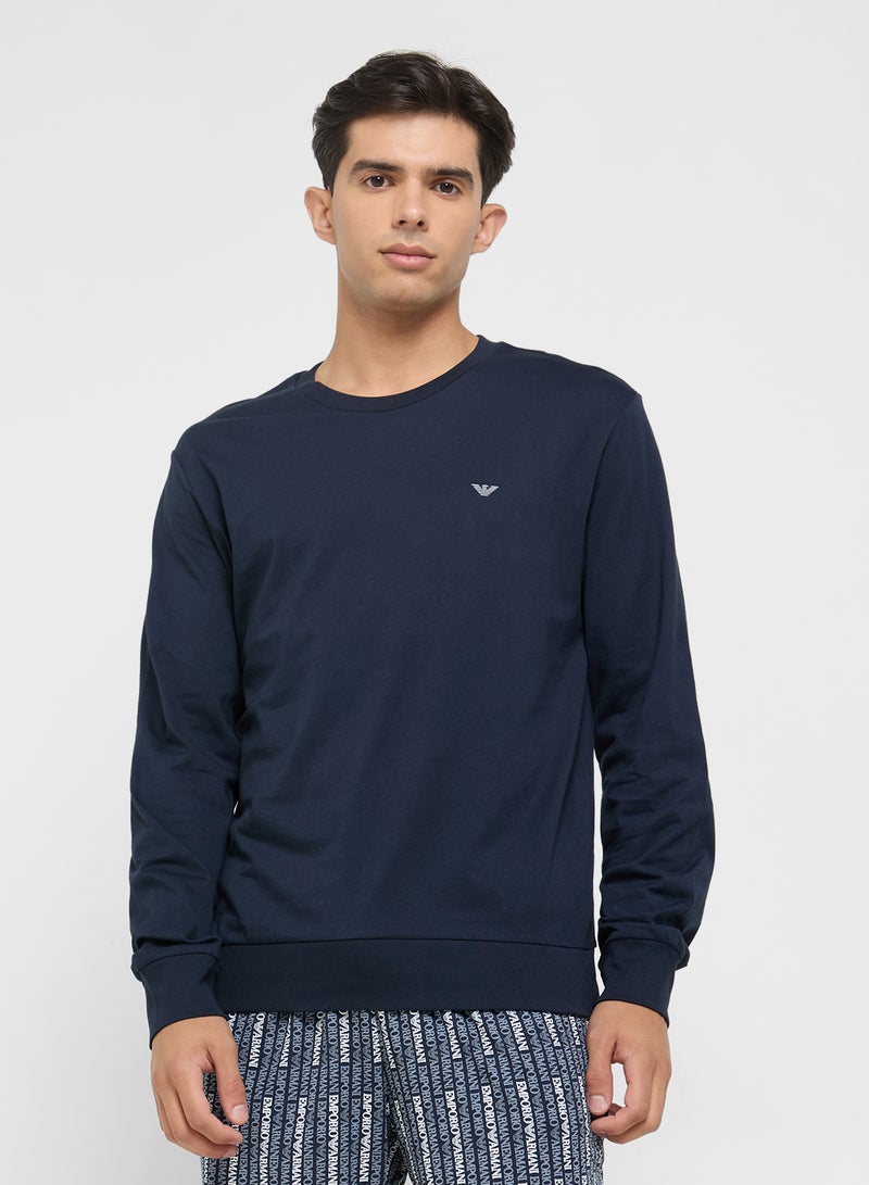 امبوريو ارماني طقم بيجامة وتيشيرت كاجوال بياقة دائرية - Image 3