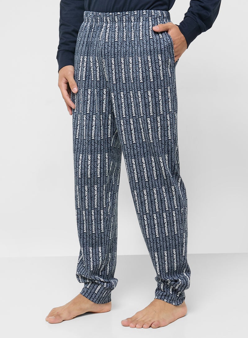 امبوريو ارماني طقم بيجامة وتيشيرت كاجوال بياقة دائرية - Image 4