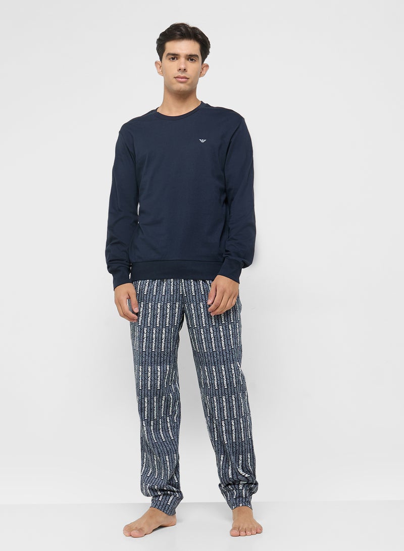 امبوريو ارماني طقم بيجامة وتيشيرت كاجوال بياقة دائرية - Image 5