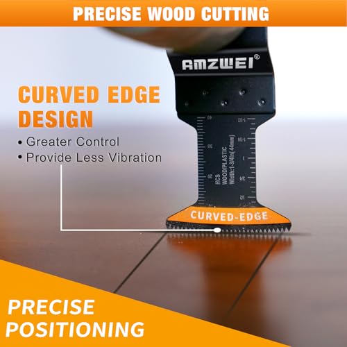 AMZWEI 100PCS Titanium Oscillating Tool Blades, Professional Curved Edge Saw Blades Metal Wood Plastic Cuts 4 Types Quick Release Multi Tool Blades Compatible with Dewalt Milwaukee Ryobi Rockwell - Image 3