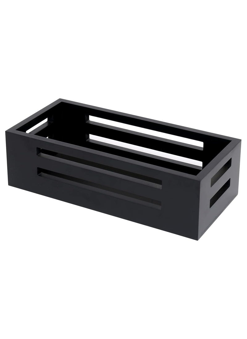 Generic - Black Decor Box Bathroom Toilet Tank Basket Topper,Wood Bathroom Baskets,Back of Toilet Storage Basket for Toilet Paper Storage - Image 1