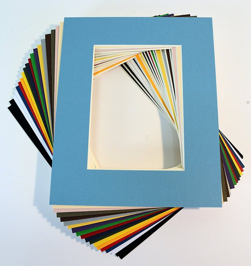 CountryArtHouse CountryArtHouse Pack of 25 Mixed Colors 5x7 Picture Mats Matting with White Core Bevel Cut for 4x6 Pictures 