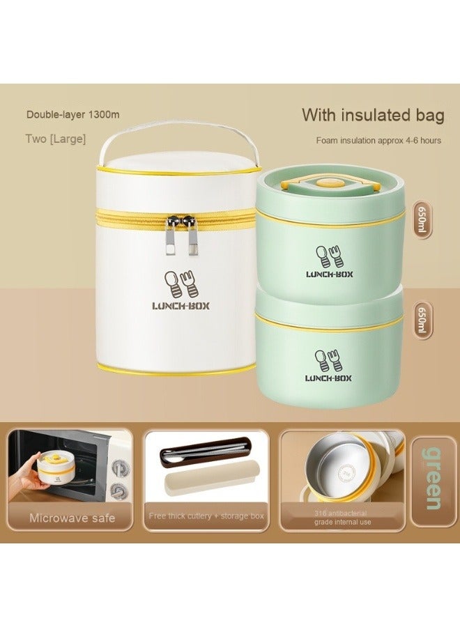 Anna 316 Stainless Steel Japanese-Style Insulated Microwaveable Bento Lunch Box - Image 1