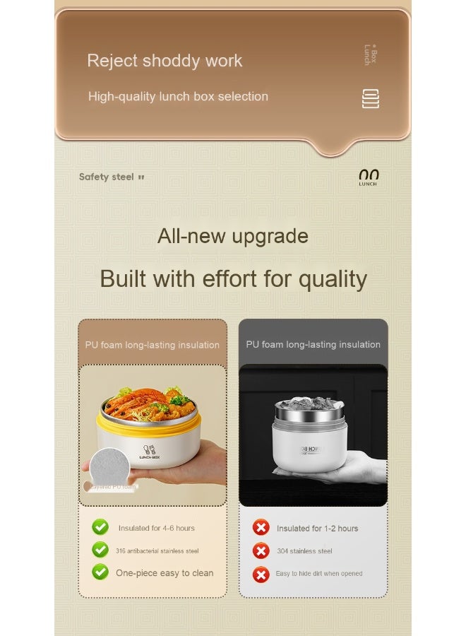 Anna 316 Stainless Steel Japanese-Style Insulated Microwaveable Bento Lunch Box - Image 2