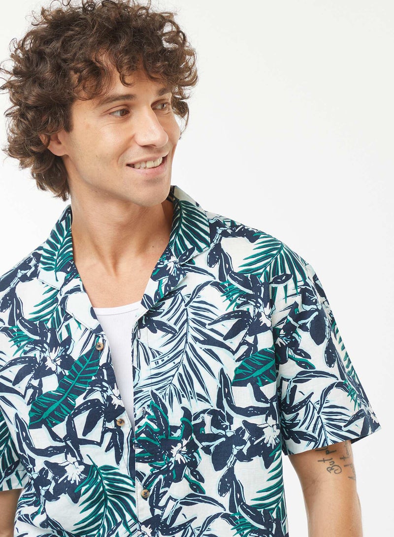 Kiabi Short-sleeved printed linen-blend shirt - Image 4