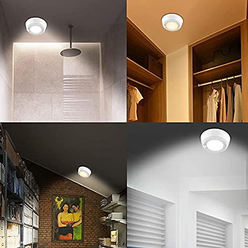 LUXSWAY Wireless Ceiling Light with RF Remote and Motion Detector, Cool Warm White Shower Light,Super Bright Battery Ceiling Light Timer for Closet Hallway Stair Gargage 5.67 Inch, 300Lumens - Image 5