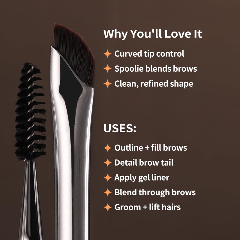 Albeaut Dual Eyeliner Brush Brow Brush, Precision Eye Makeup Applicator For Powder/Liquid/Cream Formula, Ultra-thin Eyeliner Brush Synthetic Bristles (198 Dual-Line) - Image 3