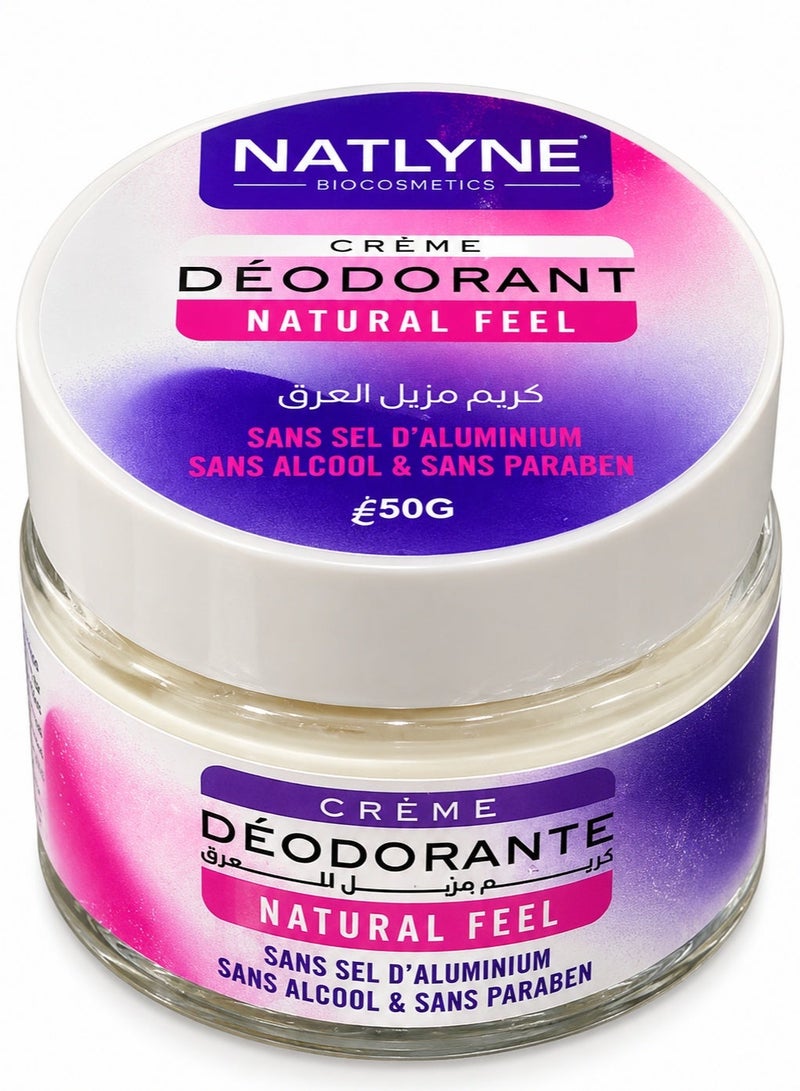 BiOCOSMETICS NATLYNE BIOCOSMETICS Natural Feel Deodorant Cream Natural Freshness & All-Day Confidence Aluminum Salt-Free, Alcohol-Free & Paraben-Free 50g - Image 1