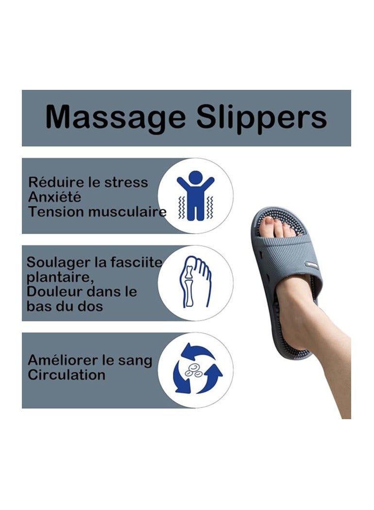 Massage Slippers Acupressure Foot Open Toe Reflexology Sandals Relief Neuropathy Arthritis Plantar Foot Pain Plantar Fasciitis Slippers Women Men Indoor Non Slip for Bath  - Image 3
