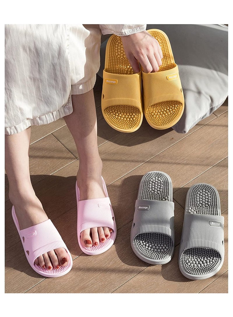 Massage Slippers Acupressure Foot Open Toe Reflexology Sandals Relief Neuropathy Arthritis Plantar Foot Pain Plantar Fasciitis Slippers Women Men Indoor Non Slip for Bath  - Image 5