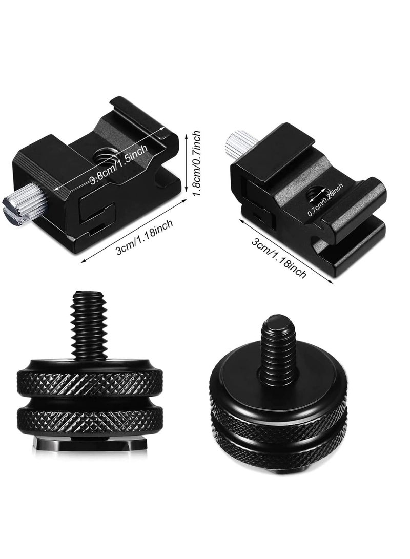 SYOSI 8 Pieces 14 Inch Hot Shoe Mount Adapter Camera Mount Tripod Screw and Cold Shoe Flash Stand Adapter for DSLR Camera Rig - Image 4