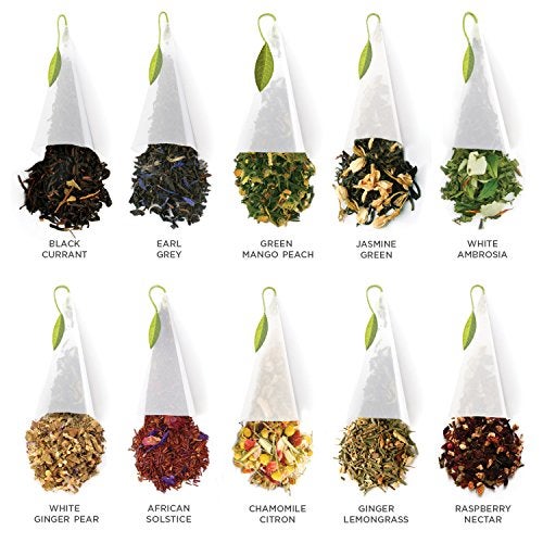 Tea Forte Tea Sampler Presentation Box, 20 Assorted Handcrafted Pyramid Tea Infuser Bags, Tea Tasting Assortment: Black, White, Green, Herbal - Image 4