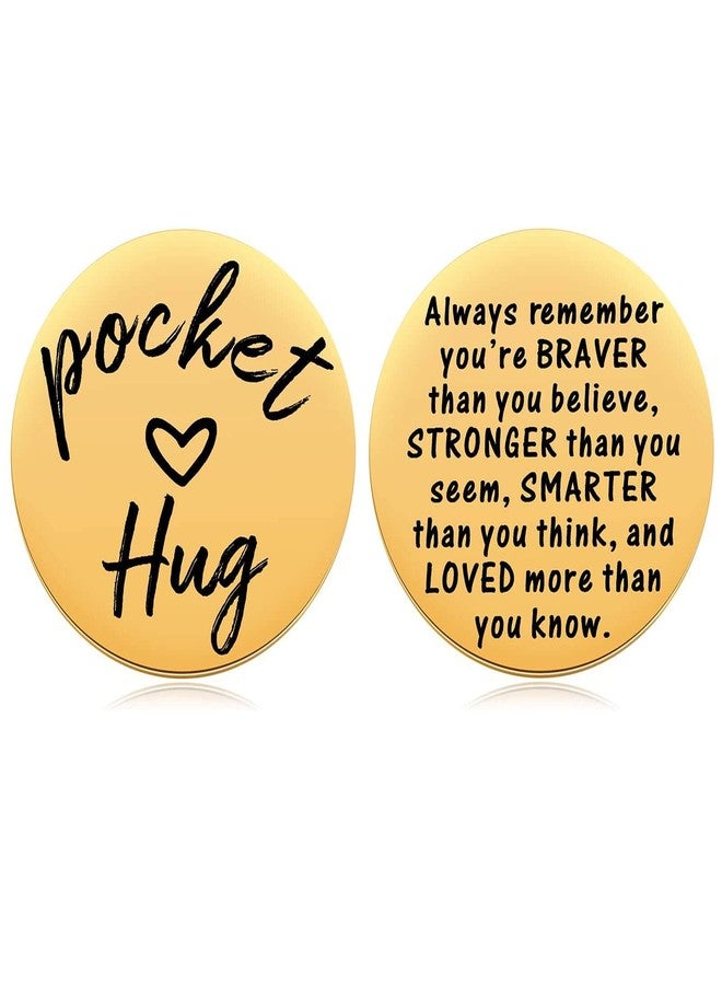 MIXJOY Pocket Hug with Message Hug Token, Isolation Gift for Someone You Love, Miss You, Thinking of You, Long Distance Relationship, 1.5", Gold - Image 1