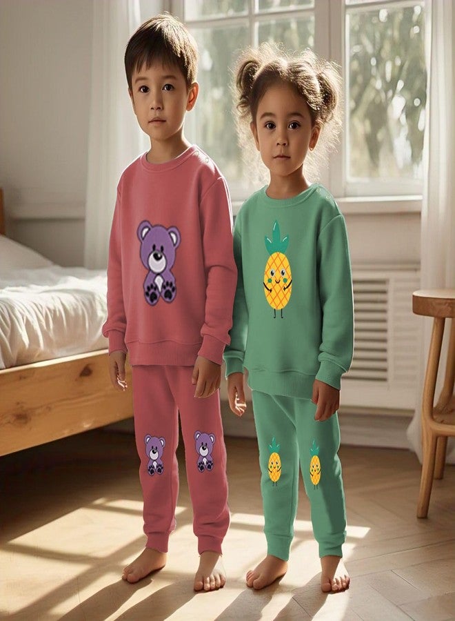 Toddylon Cotton Baby Pajama Set New Born Clothes Baby Boys and Girls Wear | Printed T-Shirt Pyjama Set | Tees & Pants | Sweatshirt & Jogger (Pastel, 3 PCS, 12-18M), 12-18 Months, Assorted - Image 5