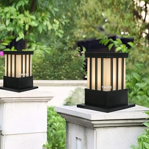 RBSK with Bulb Metal and Glass Gate Light Waterproof Pillar Lamp for Outdoor Decor Garden Lighting Pole Mount Exterior Fixture for Home Entrance Patio Compound Boundary (Jail) (Pack of 1) - Image 5