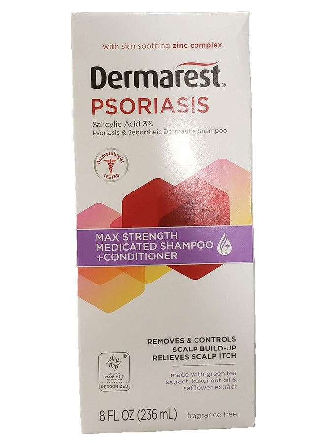Dermarest Medicated Shampoo Plus Conditioner For Psoriasis, 8 Fl Oz (5 Pack) 