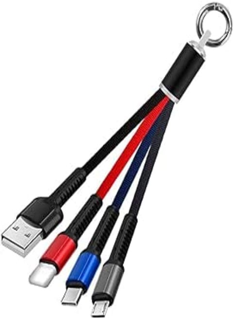 Multi Lightning Fast Charging Cable 3 in 1 Nylon Braided Multi Function Micro Cord Connector with USB and Type C Support Premium Nylon Braided Multi USB Fast Charging