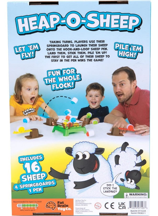 Fat Brain Toys Heap-O-Sheep - Game of Catapulting Sheep, 6 to Adult, 2 to 4 Players
