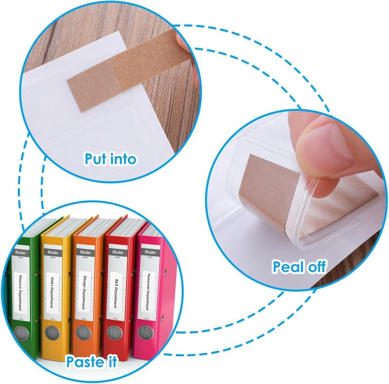 Self Adhesive Label Holders: 120 Pcs Transparent PVC - Waterproof Durable Clear Top Open Label Pockets for Home Office Library Kitchen Storage Organization - Image 5