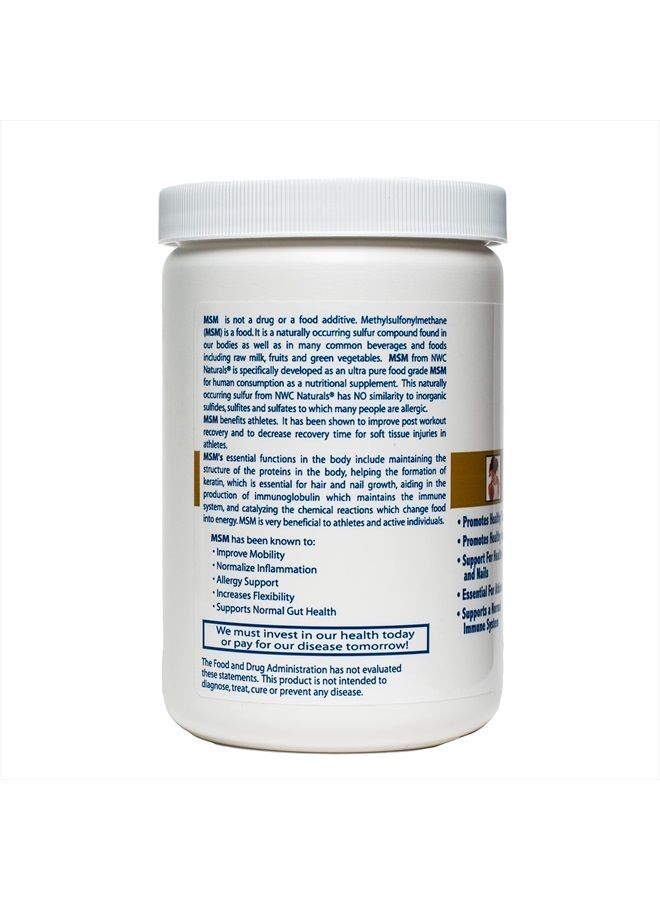 NWC Naturals Ultra-Pure™ MSM Powder, 1-Pound Plastic Jar - Image 3