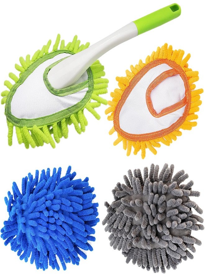 BAIDOON Microfiber Duster for Cleaning, Hand Washable Dusters with 4 pcs Replaceable Microfiber Head,Wet and Dry Use, Detachable Cleaning Supplies for Office, Car, Window, Furniture, Wall - Image 1
