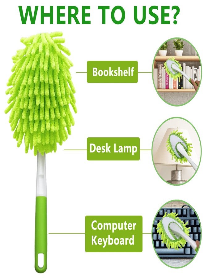 BAIDOON Microfiber Duster for Cleaning, Hand Washable Dusters with 4 pcs Replaceable Microfiber Head,Wet and Dry Use, Detachable Cleaning Supplies for Office, Car, Window, Furniture, Wall - Image 3