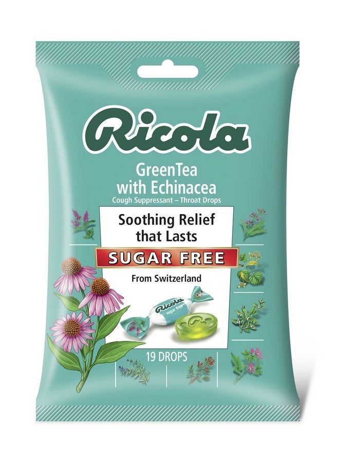 Ricola Ricola Sugar Free Green Tea with Echinacea Cough Suppressant Throat Drops, 19ct Bag  - Image 1