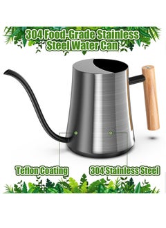Hihonor Water Can Indoor Plant Black 35oz with Long Spout Mini Water Can Indoor Metal Watering Can Pot for Indoor House Plant Bonsai Outdoor Garden Flowers Modern Decorative  - Image 2