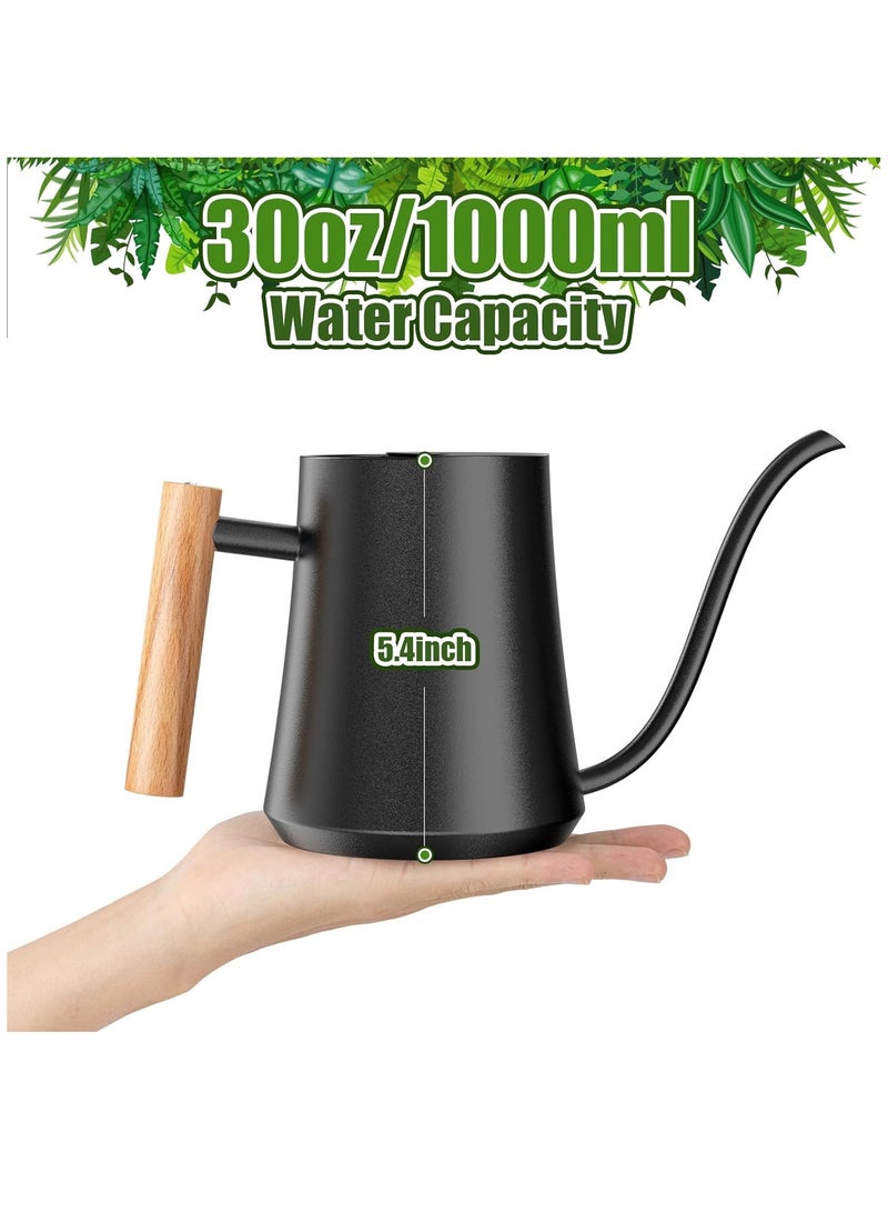 Hihonor Water Can Indoor Plant Black 35oz with Long Spout Mini Water Can Indoor Metal Watering Can Pot for Indoor House Plant Bonsai Outdoor Garden Flowers Modern Decorative  - Image 3