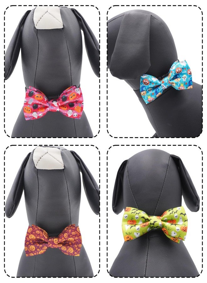 PET SHOW 50 Pack Halloween Small Dog Bow Ties Bulk Sliding Collar Attachments Puppy Cats Pumpkin Ghost Bowties for Medium Dogs Bowknots Holiday Party Pet Grooming Accessories, S/M - Image 4