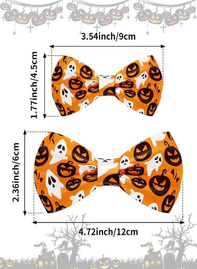 PET SHOW 50 Pack Halloween Small Dog Bow Ties Bulk Sliding Collar Attachments Puppy Cats Pumpkin Ghost Bowties for Medium Dogs Bowknots Holiday Party Pet Grooming Accessories, S/M - Image 2