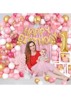 101Pcs Baby First Birthday Decorations For Girl With First Birthday Balloon Boxes, Rose Red Pink Confetti Crown Happy Birthday Foil Balloons Arch Kit For One Year Old 1St Birthday Decorations Girl - pzsku/ZBAB8BBBCEC1A717919BAZ/45/_/1734347134/2f17aa1a-dfd4-4448-bf82-bba7cddfa285