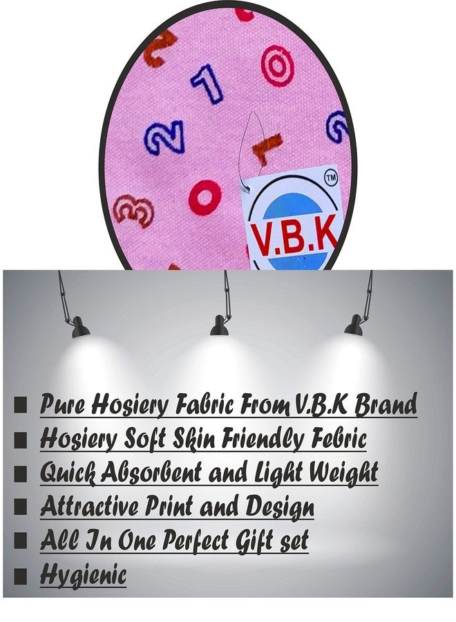V.B.K طقم ملابس أطفال من VBK® / طقم هدايا للمواليد / طقم هدايا لحفلات استقبال المواليد يتضمن جابلا، حفاضة، جوارب وقفازات، قبعة، مريلة، ووشاح، من 0 إلى 6 أشهر (وردي) - Image 2