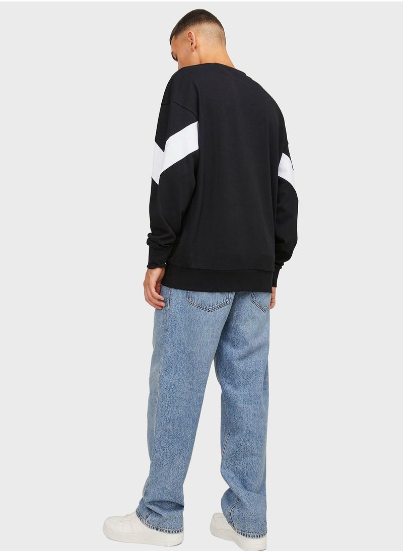 JACK & JONES - Color Block Crew Neck  Sweatshirt - Image 1