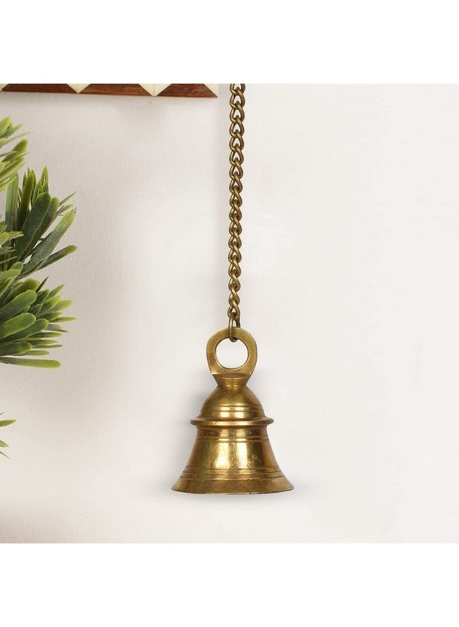 Kartique Brass Hanging Bell, Traditional Temple Bell with Chain, 20 Inch Length, Golden Color, Spiritual and Harmonic Decor for Home and Worship - Image 4