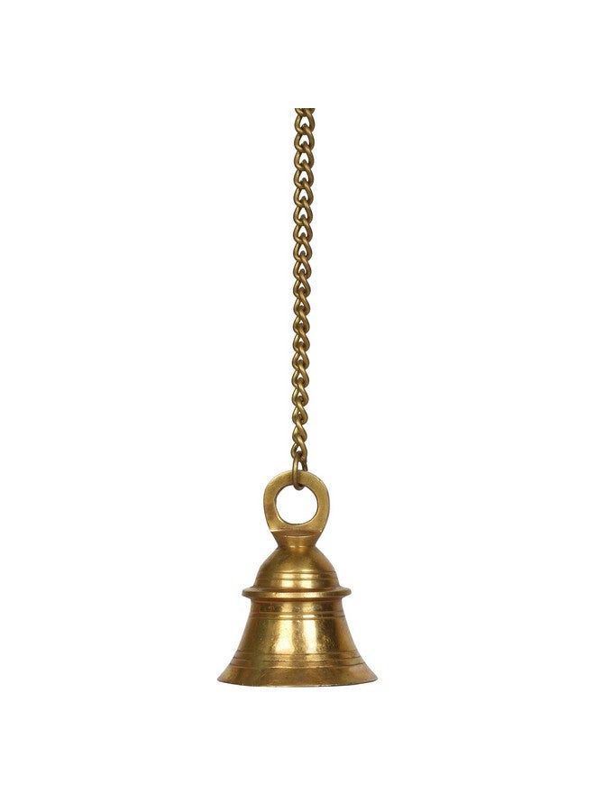 Kartique Brass Hanging Bell, Traditional Temple Bell with Chain, 20 Inch Length, Golden Color, Spiritual and Harmonic Decor for Home and Worship - Image 3