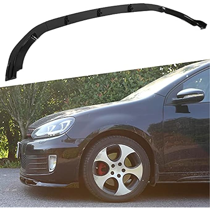 Brilluxa شفاط شفة المصد الأمامي، موزع الذقن، سبويلر أمامي ديناميكي متوافق مع VW Golf MK6 GTD 20092013، 3 أقسام مقاومة للأشعة فوق البنفسجية باللون الأسود اللامع - Image 4