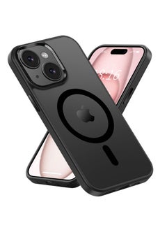 iPhone 15 MagSafe Case Cover Slim thin Anti-Yellow Shockproof Protection Hard Scratch-Resistant Back Grade Clear Case for Apple iPhone 15 6.1 inch - Black