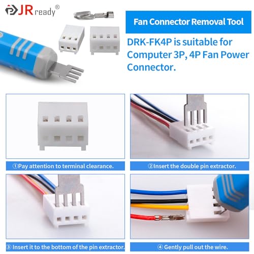 JRready ST5253-04 Molex Pin Extractor Kit Mini-Fit Jr. Extraction Molex Micro-Fit 3.0 Terminal Release Tool 3P 4P PC Fan Connector Electrical Pin Removal Tool - Image 4