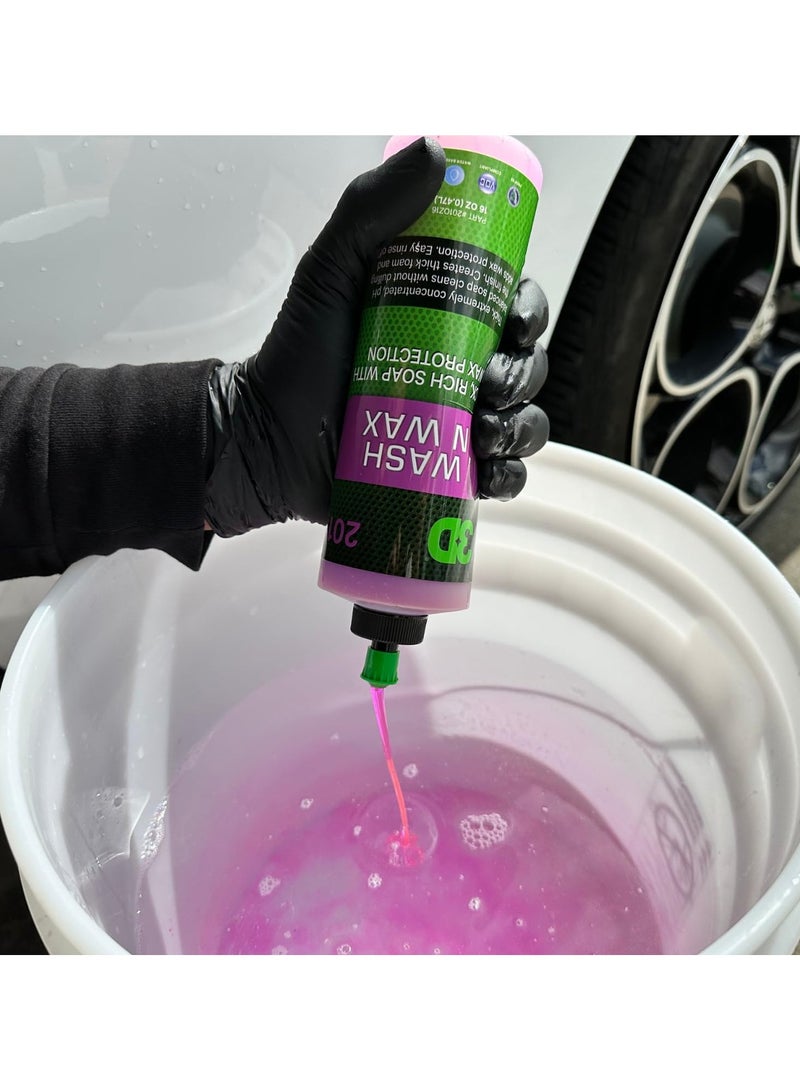 3D Wash N Wax Car Shampoo 946ml 32oz Thick Rich Foam Soap with Wax Protection pH Balanced, Easy Rinse, High Gloss Finish for Exterior Car Wash Safe for All Vehicle Surfaces - 201 - Image 3